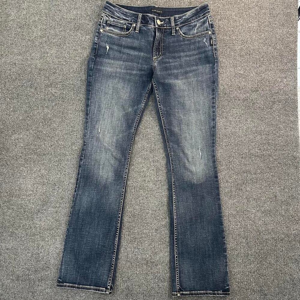 Silver Jeans Co. Women’s Elyse Slim Boot Jeans Western Flare Stretch Denim 28x33